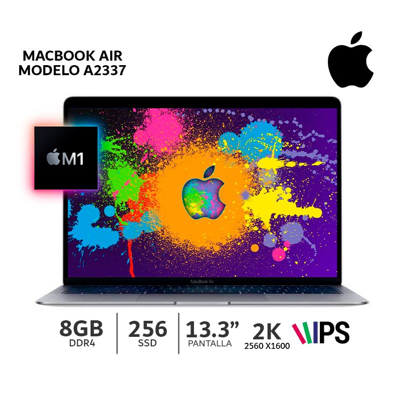 MacBook Air 13.3" Chip M1, 256Gb SSD, 8Gb RAM, MacOS, teclado español